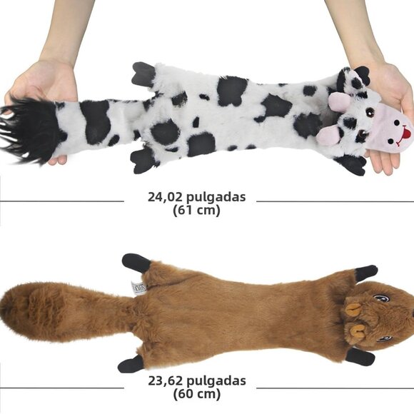 Dog Squeaky Toys 5 Pack, Pet Crinkle Toy No Stuffing Animals Plush, Dog Chew for - Picture 6 of 8